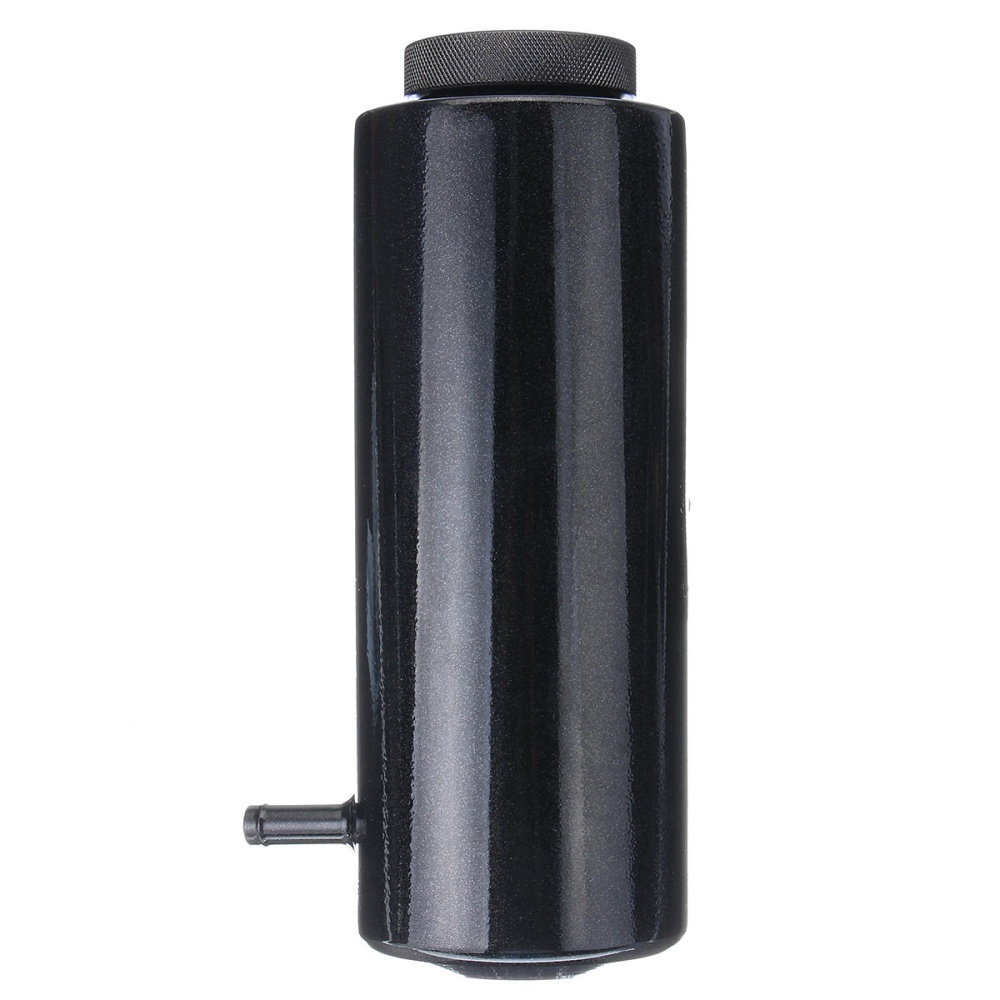 800ml Cylinder Radiator Overflow Reservoir Coolant Tank Black/Blue Aluminum Can - Black - Image 2