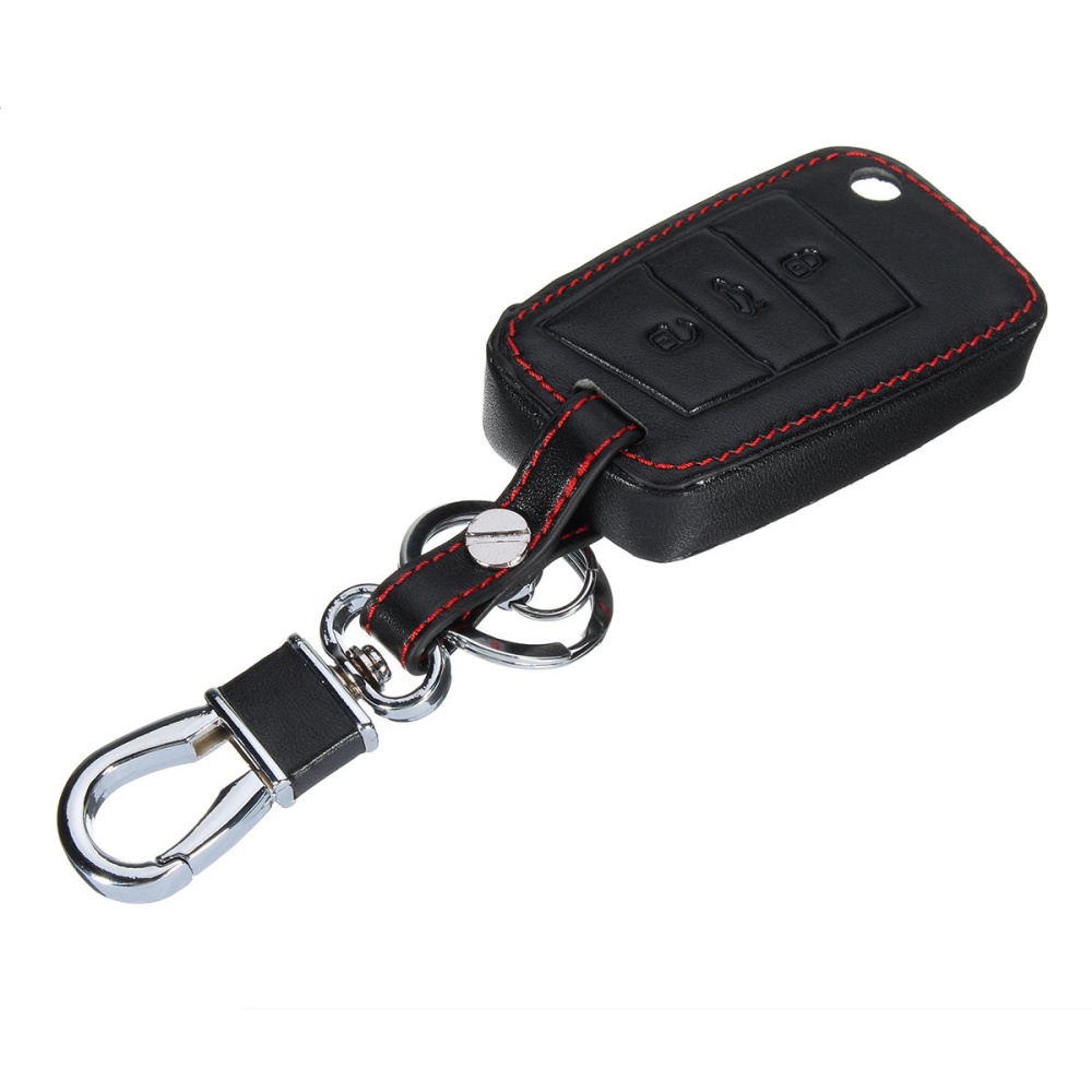 3 Buttons PU Leather Key Case Cover For Skoda Octavia Fabia Superb Yeti Rapid - Image 2