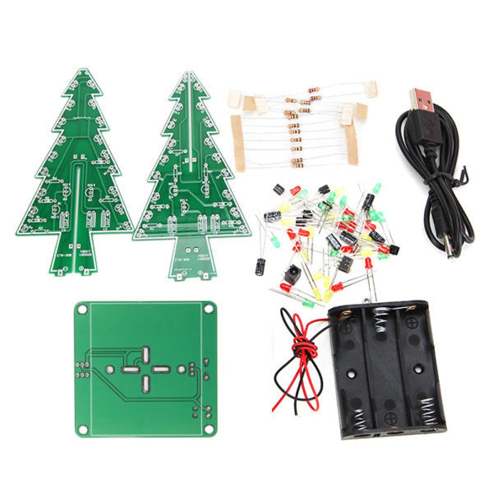 5Pcs Geekcreit® Christmas Tree LED Flash Kit Three Color Version 3D DIY Electronic Learning Kit - Image 2