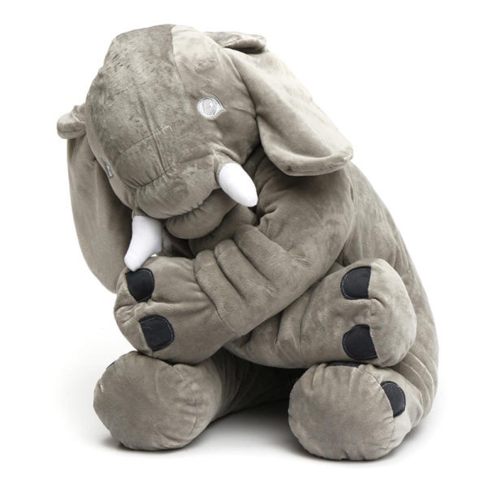 50x45cm Grey Large Elephant Plush Stuffed Pillows Cushion Gift Bedding Decor Back Cushions - Image 2