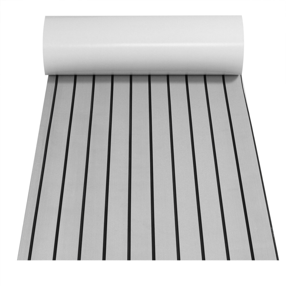 EVA Foam Boat Marine Yacht Car Flooring Mat Faux Teak Decking Sheet Pad Non-slip 240x60x0.5cm - Grey - Image 2