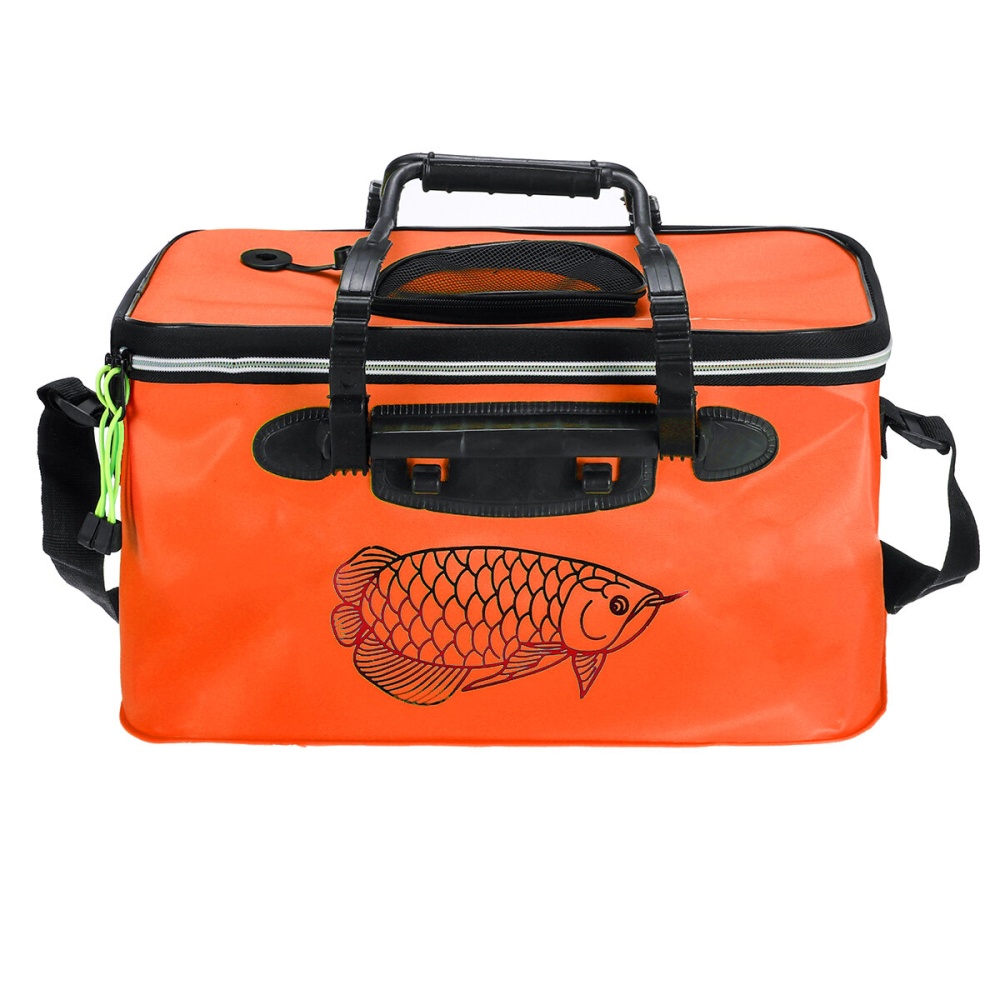 23L Collapsible Fishing Bucket EVA Foldable Portable With Handle - Orange - Image 2