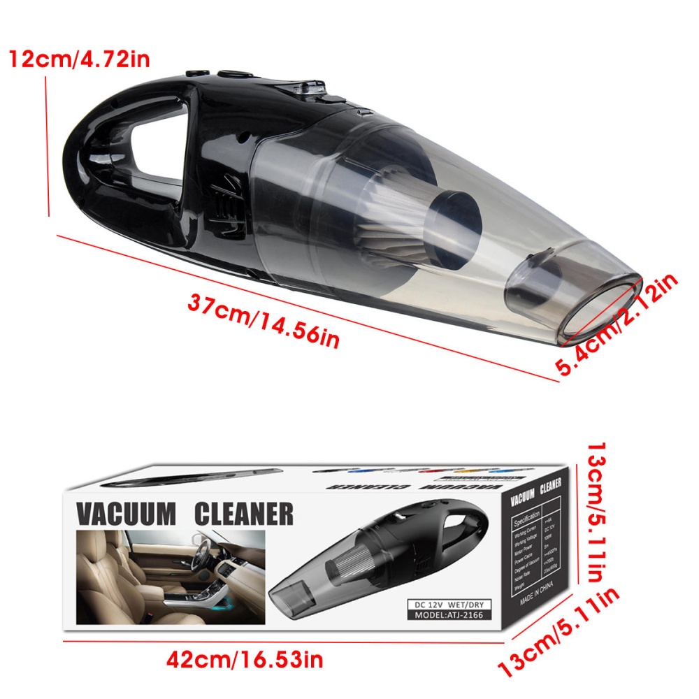 120W 5500PA Handheld Cordless Vacuum Cleaner Portable USB Rechargeable Wet Dry Car Home - Black - Image 2