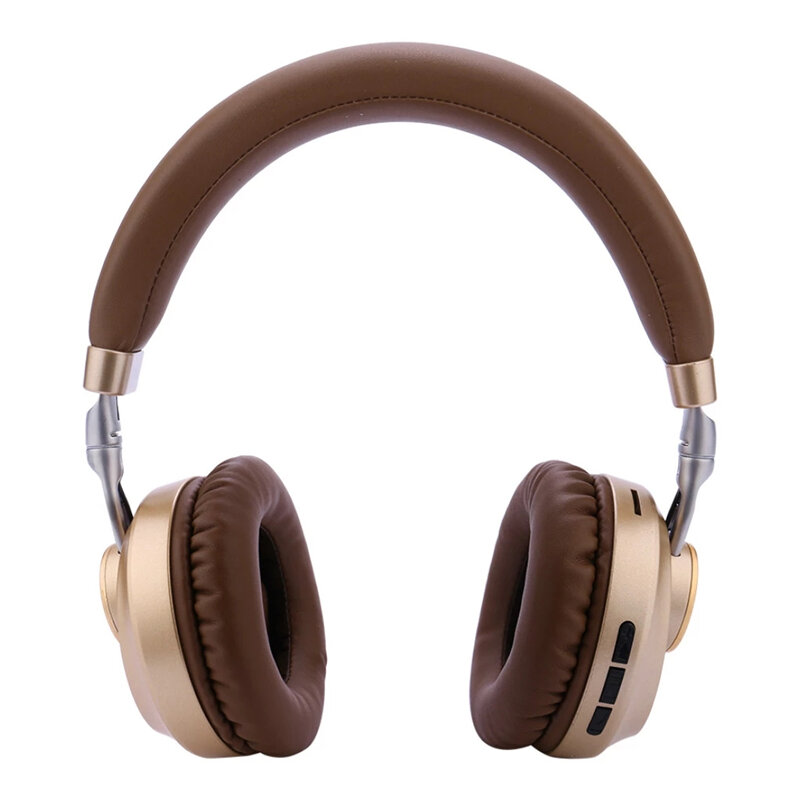 Bakeey VJ083 Wireless bluetooth Headphones HIFI Noise Reduction TF Card Aux-In Headset Foldable Head-Mounted Sports Music Earphone with Mic - Gold