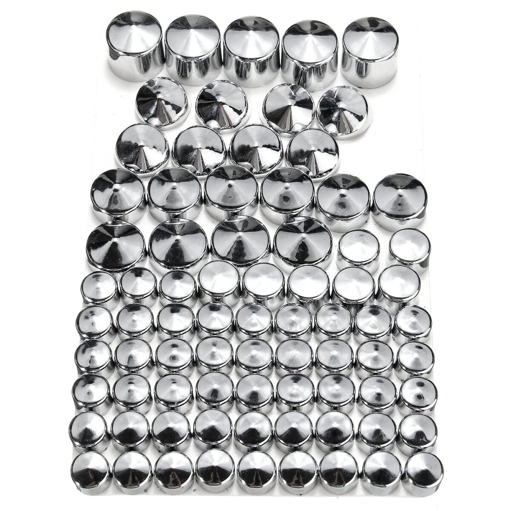 76pcs Screw Bolt Topper Caps Cover For Harley Davidson Twin Cam Dyna 1991-2013 - Silver