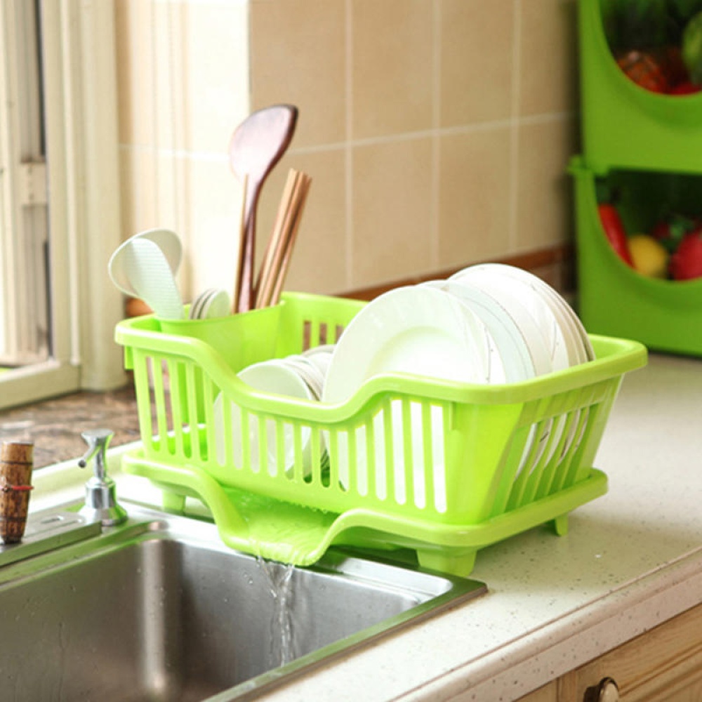 Multifunctional Drain Bow Rack Plastic Dishes Drainboard Kitchen Dish Rack Free Disassembly Storage Drain Shelf - Blue - Image 2