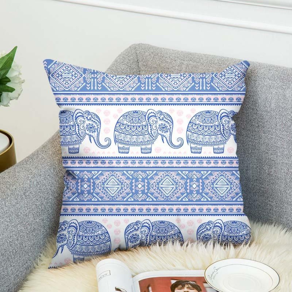 3D Bohemian Style Elephant Double-sided Printing Cushion Cover Linen Cotton Throw Pillow Case Home Office Sofa - #1 - Image 2