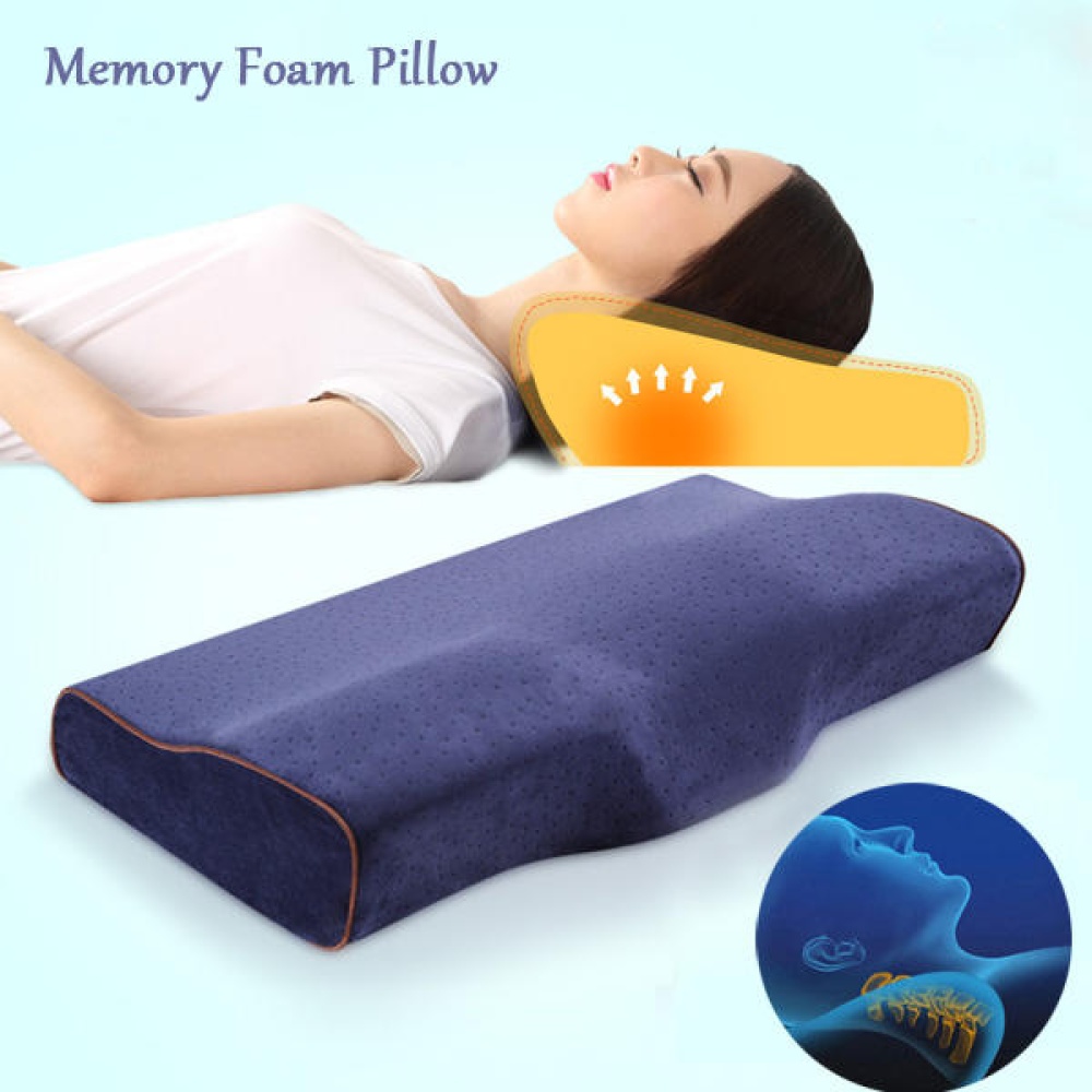 Slow Rebound Butterfly Memory Foam Pillow Head Rest Anit-Snoring Neck Pillow Car Office Home Cushion - Dark Coffee - Image 2