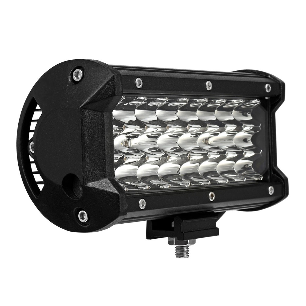 7 Inch Spot LED Work Light Bar Tri Row 3030 72W 6000K for Offroad 4WD SUV - Image 2