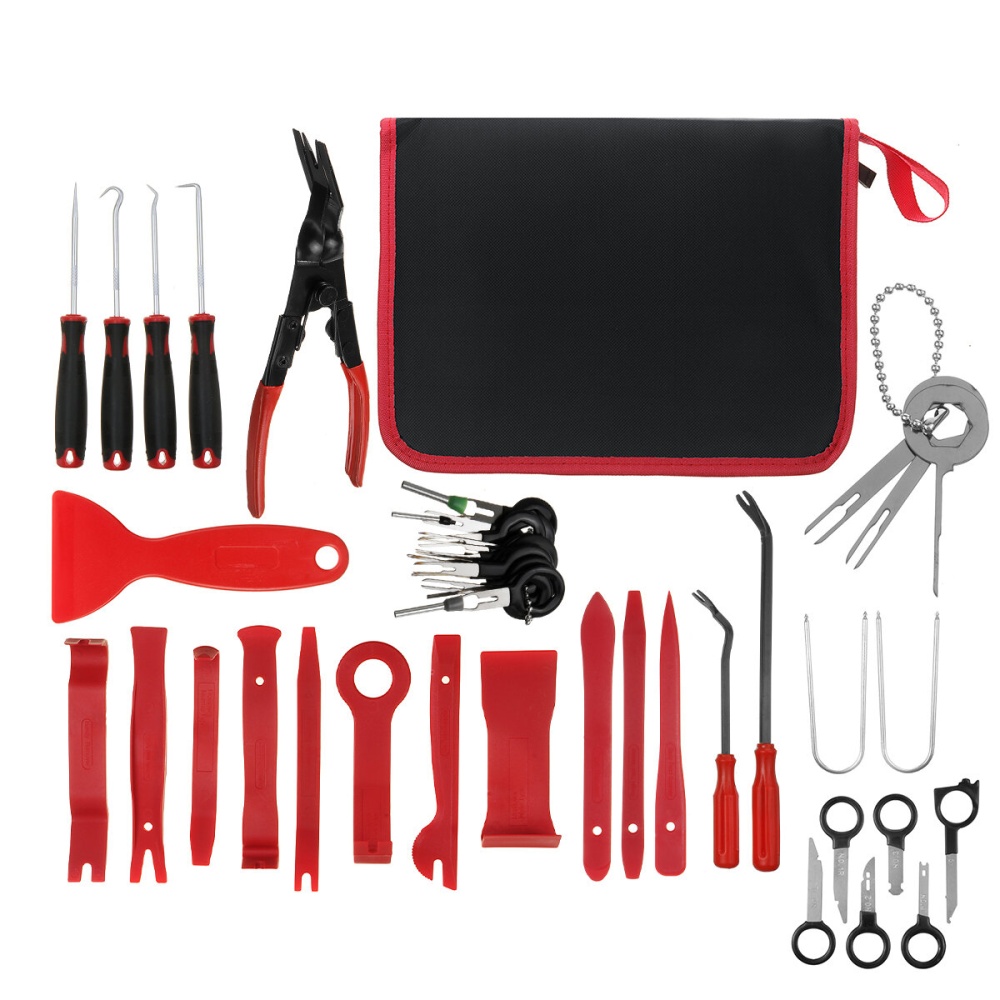 Car DVD Radio Panel Door Clip Molding Bumper Trim Removal Tools Pry Tool Set - Blue 41pcs