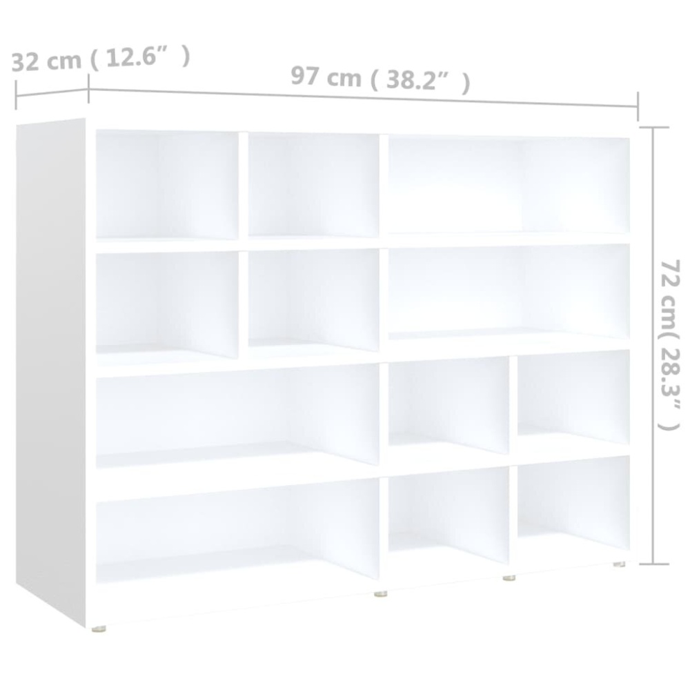 Side Cabinet White 38.2"x12.6"x28.3" Chipboard - Image 2