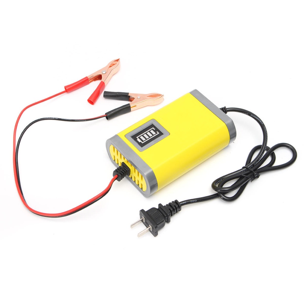 12V 2A Car Motorcycle Smart Automatic Battery Charger Yellow Color - Image 2