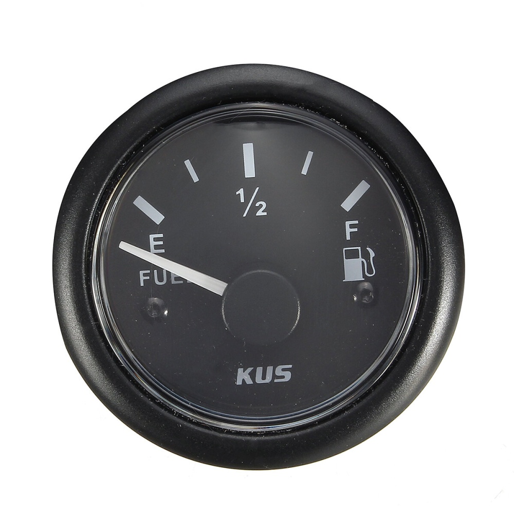 KUS Fuel/Water Level Gauge Marine/Boat Tank Level Indicator Black 52mm 0-190? - Silver