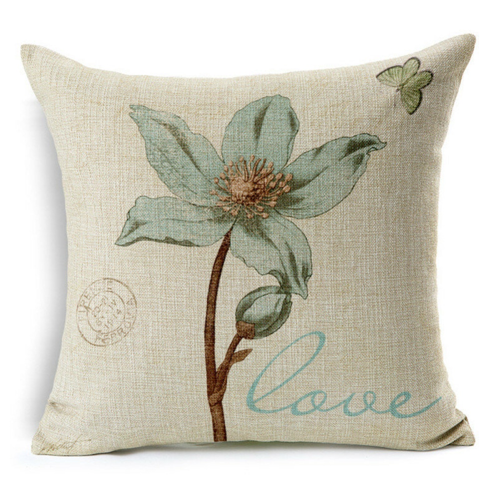 Hidden Zipper Design Pillowcase Square Vintage Flower Cushion Cover Decorative Throw Pillow Cover - 4 - Image 2