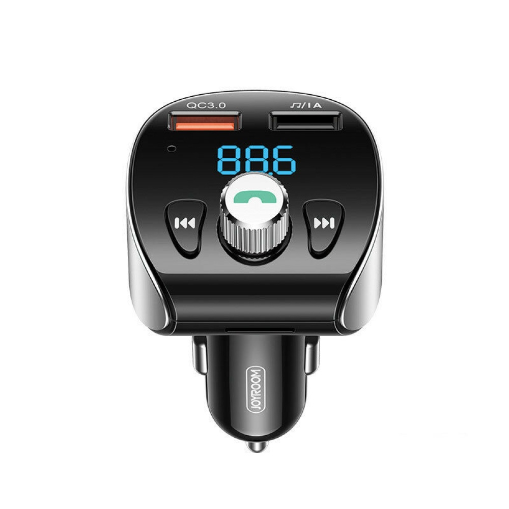 Joyroom Fast Car Charger Bluetooth 5.0 Handsfree Car Kit Audio MP3 Player With QC3.0 Dual USB Adapter FM Transmitter Modulator - Normal Version