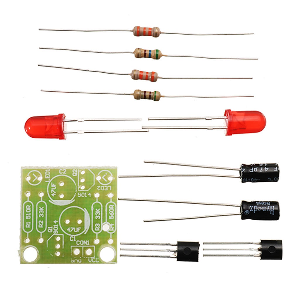 10pcs DC 3-14V DIY Simple LED Red Flash Circuit Kit DIY Multiharmonic Oscillating Electronic - Image 2