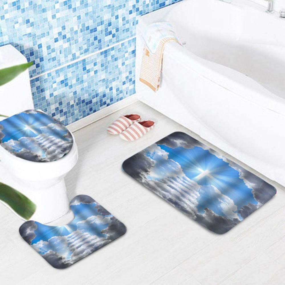 Break Through the Clouds Redemption Waterproof Bathroom Shower Curtain Toilet Cover Mat Non-Slip Floor Mat Rug Bathroom Set - #4 - Image 2