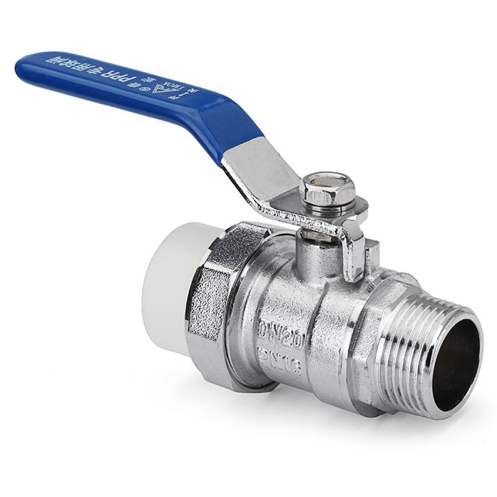 TMOK 1/2" 3/4" External Wire Manual PPR Brass Ball Valve Nickel Handle PPR Male Thread Valves - 1/2inch - Image 2