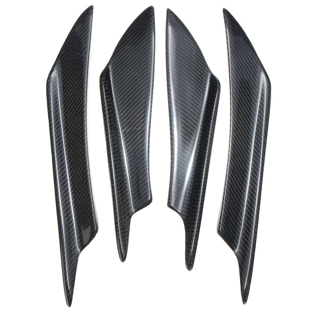 Universal Carbon Fiber Front Bumper Canards Splitters For Honda For AUDI For VW For BMW - Image 2