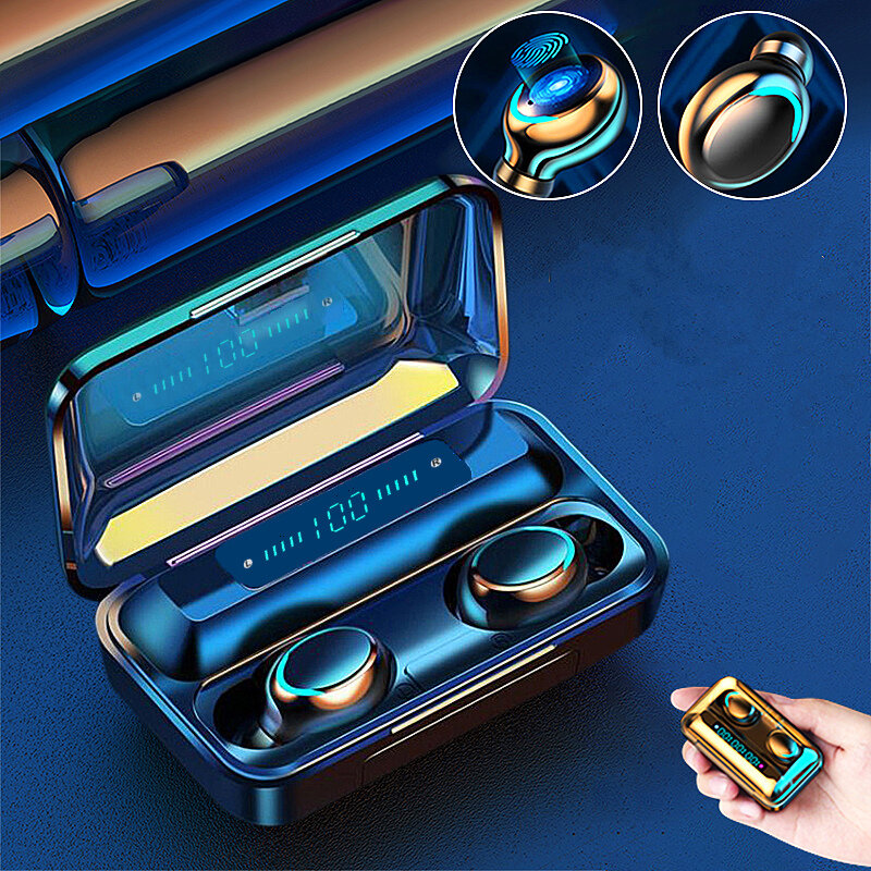 Bakeey F9 Wireless bluetooth 5.0 Earbuds LED Display Headphones Headset Noise Cancelling Earphones - Black