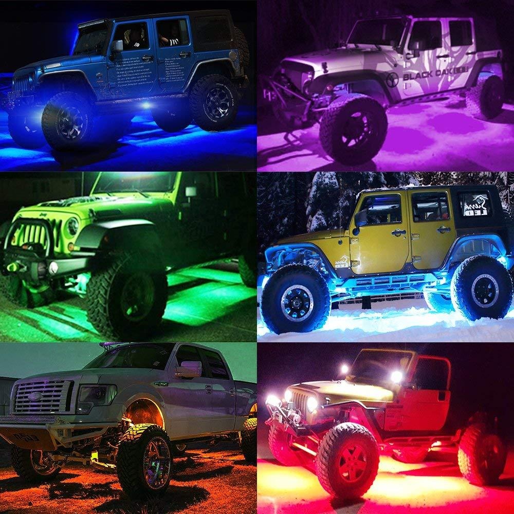 8PCS 12V USB RGB LED Car Atmosphere Lights Interior Decoration Lamp Phone bluetooth APP Control - Image 2