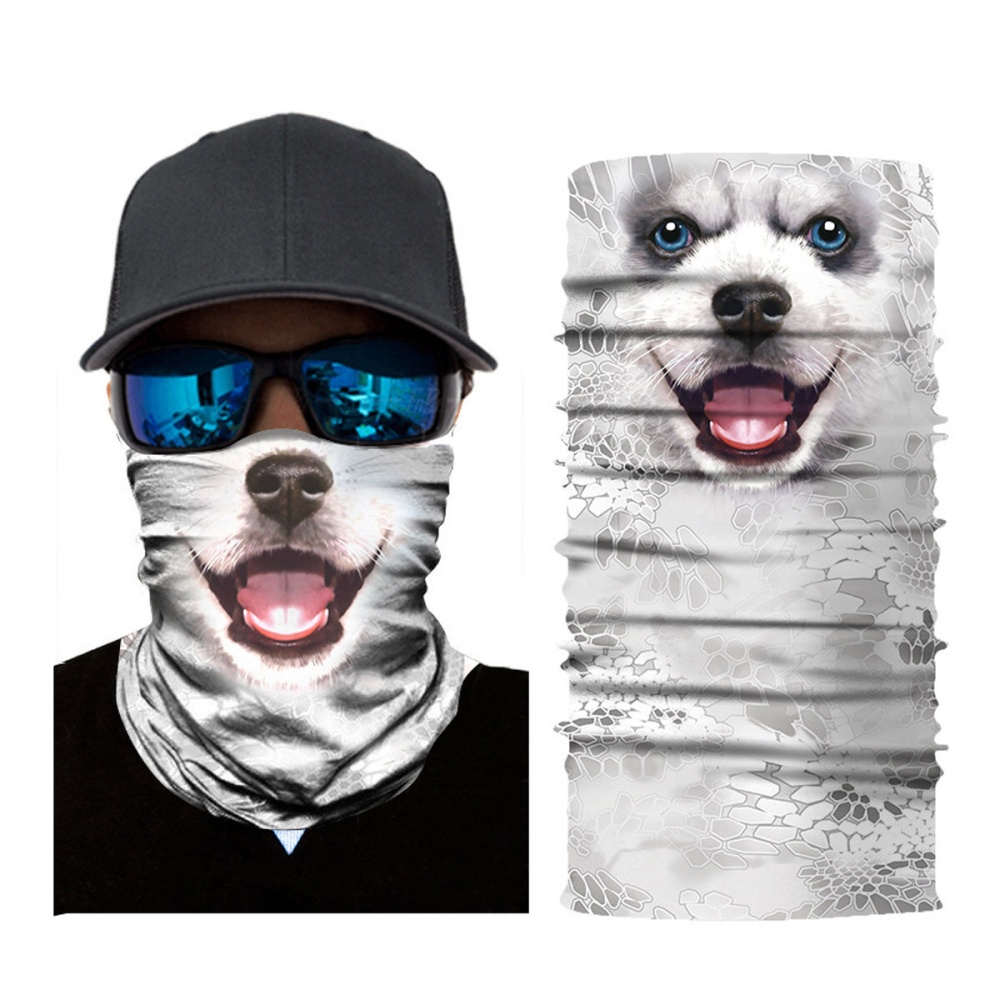 25x51cm Outdoor 3D Animal Face Neck Warmer Mask Biker Dust Sunscreen Headband Cap - Dog - Image 2