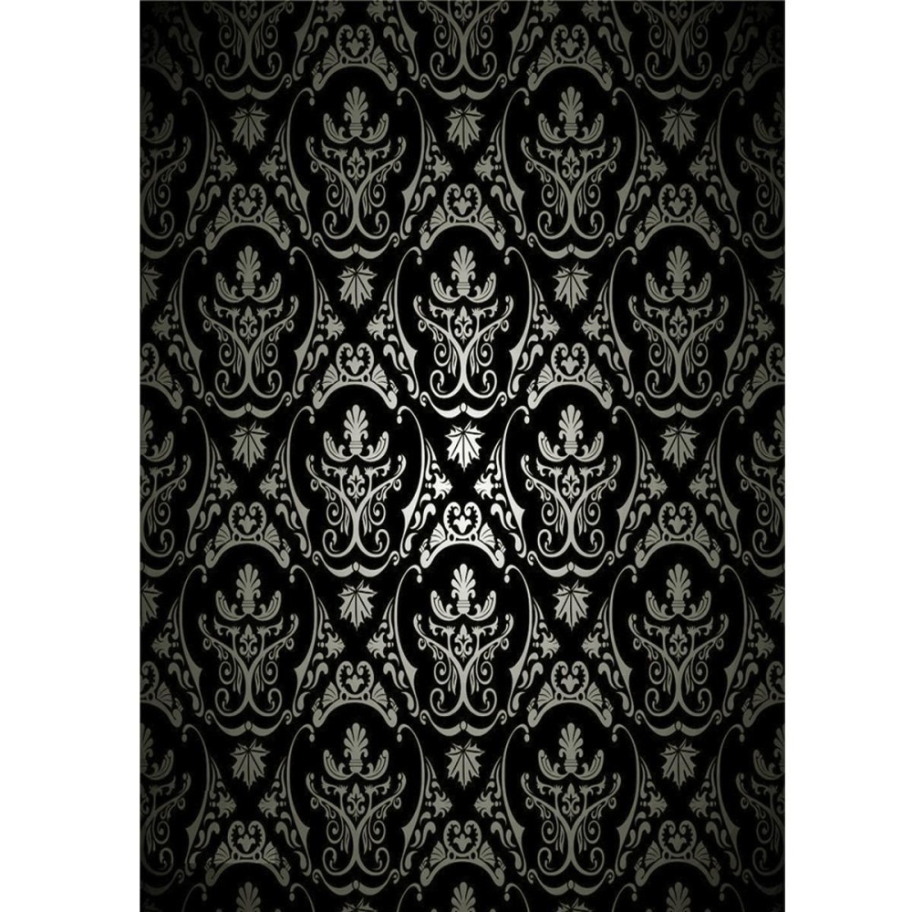 1.5x2.1m Photography Retro Damask Cloth Studio Props Background Vinyl Black - Image 2