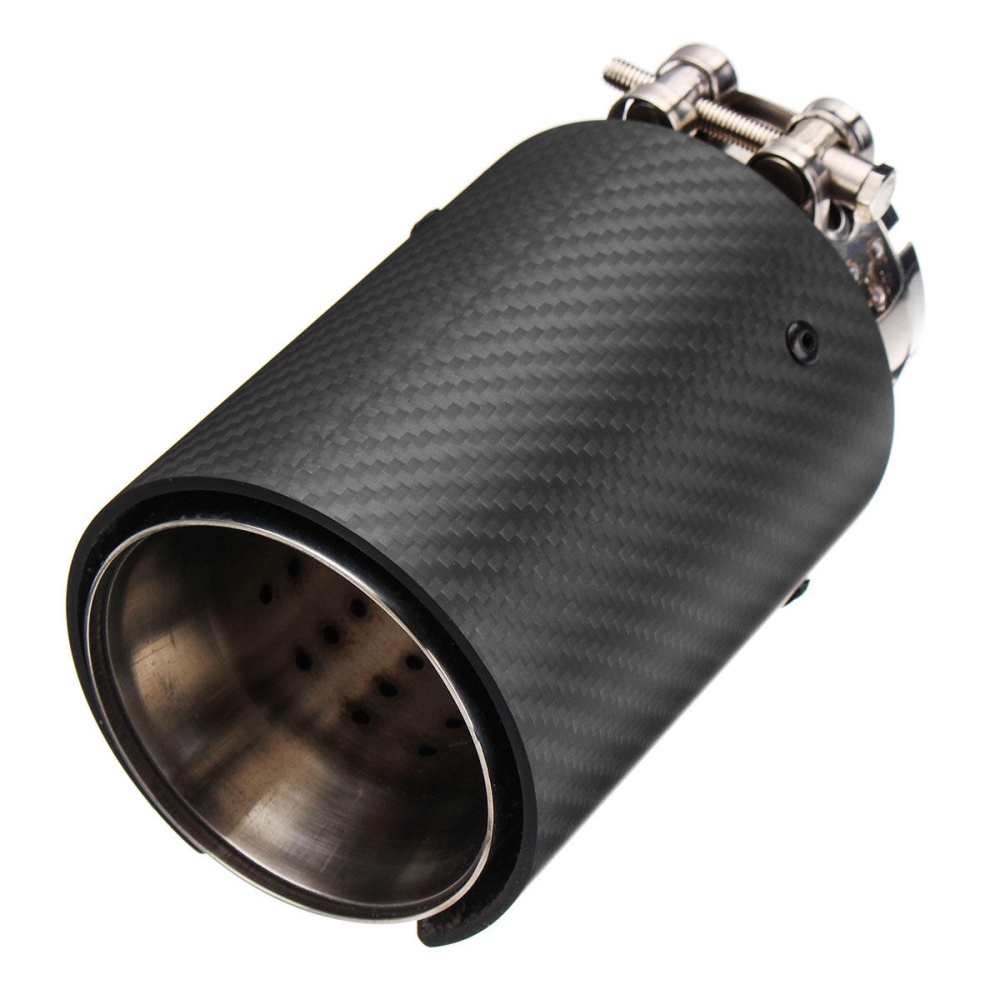 66mm-93mm Matt Carbon Fiber Rear Exhaust Tips Steel Muffler Pipes For BMW M Series - Image 2