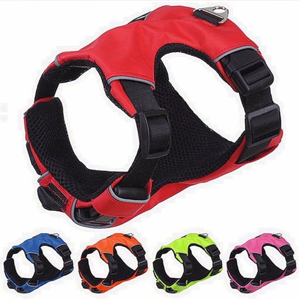 Adjustable Reflective Nylon Pet Dog Puppy Cat Harness Vest Collar Walking Safety - S Orange - Image 2