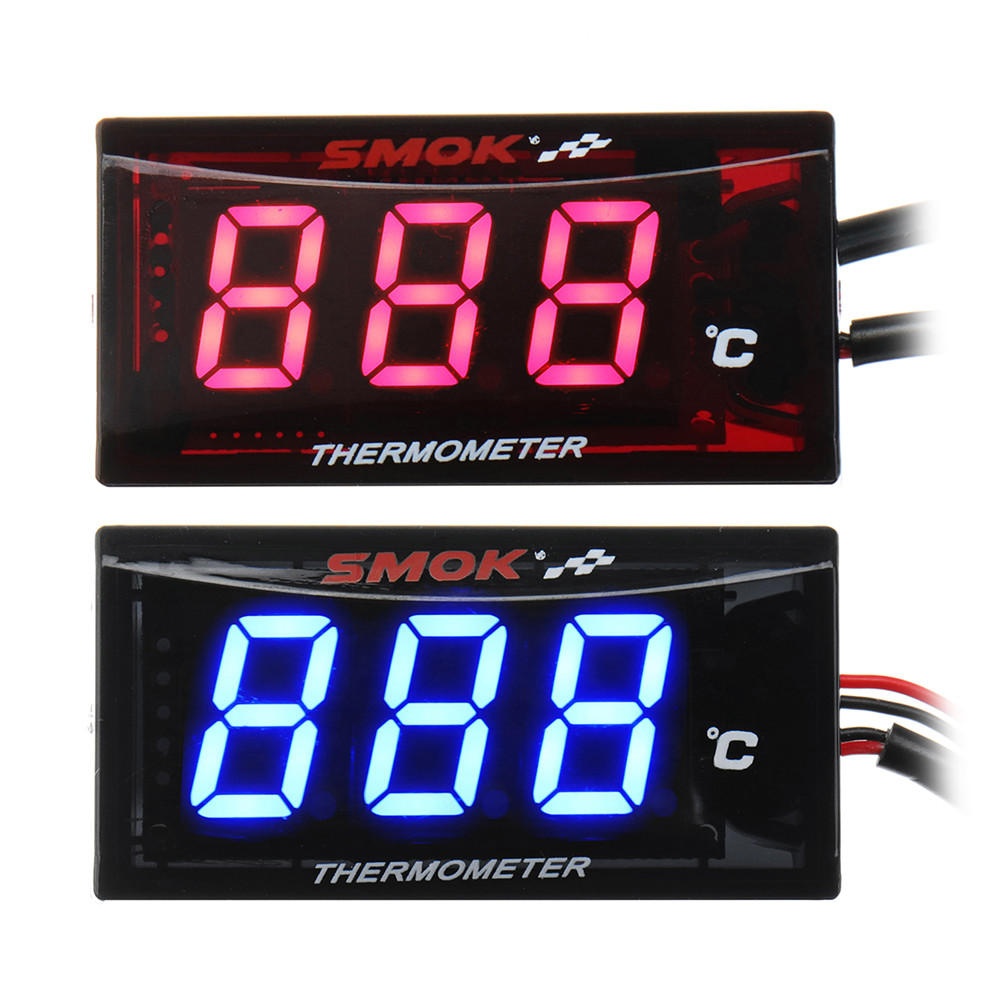 Universal LCD Digital Motorcycle Instruments Thermometer Water Temp Temperature - Blue - Image 2