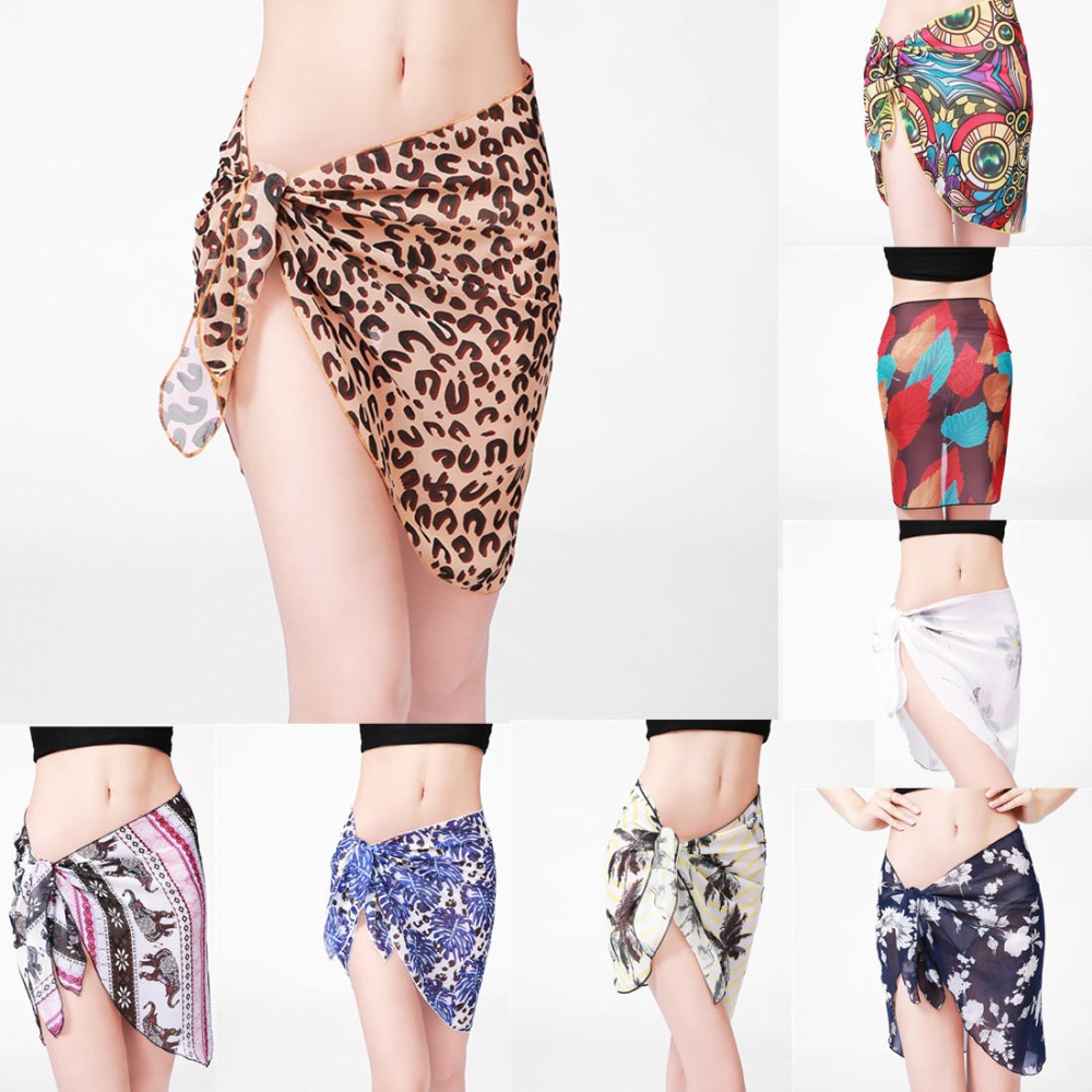 KC-X2 Coqueta Woman Swimwear Chiffon Cover up Bohemian Style Beach Towel Sarong Pareo Canga Sw - 1