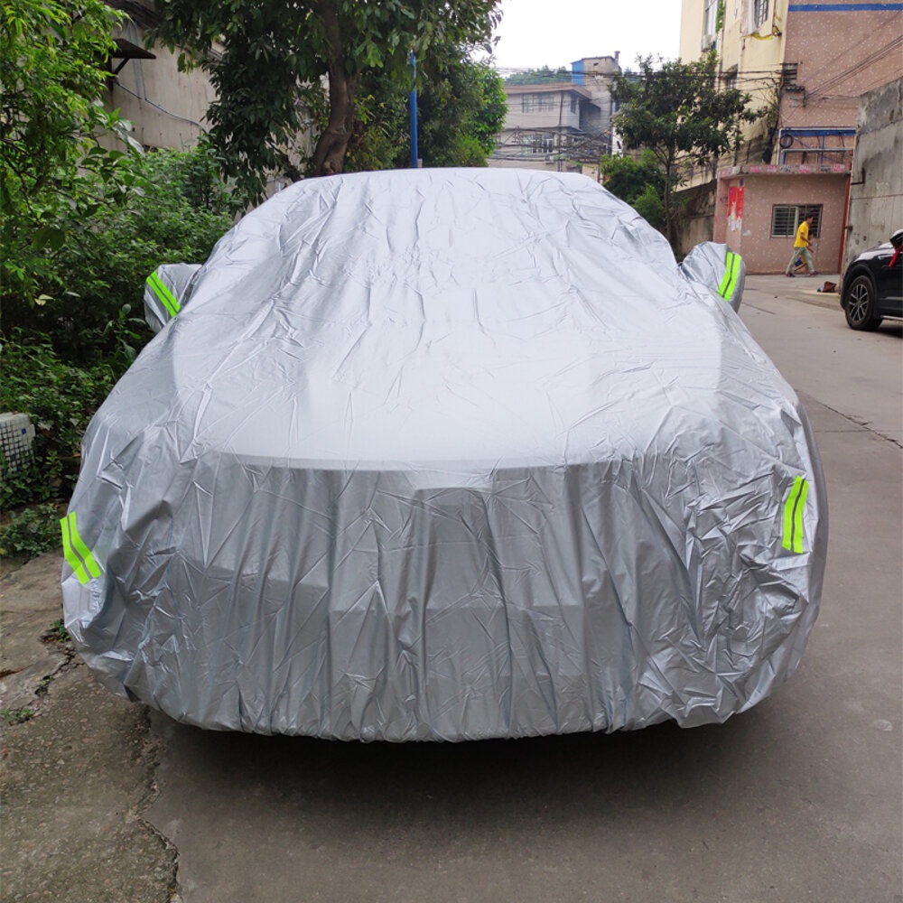 Universal SUV Full Car Cover Outdoor Waterproof Sun Rain Snow Protection UV Auto Case Cover Umbrella Silver - XL - Image 2