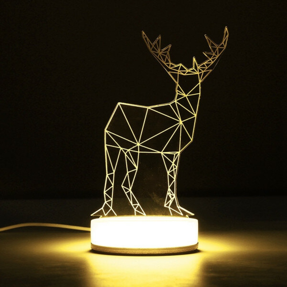 3D Illusion USB LED Night Light Warm White Desk Table Lamp Xmas Gift - 001 - Image 2