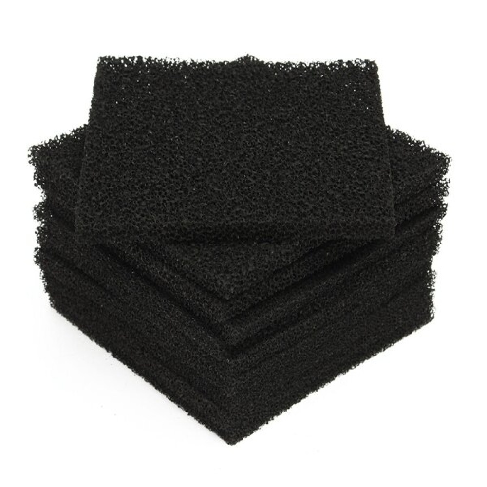 10pcs 28PPI Black Square Activated Carbon Foam Sponge Air Filter Pads Set for Smoke Absorber - Image 2