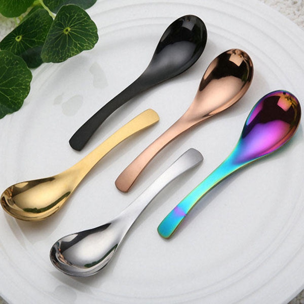 Rainbow Stainless Steel Chinese Spoon Round Earl Scoop South Scoop Thick Cooking Spoon 5 Colors - Colorful - Image 2