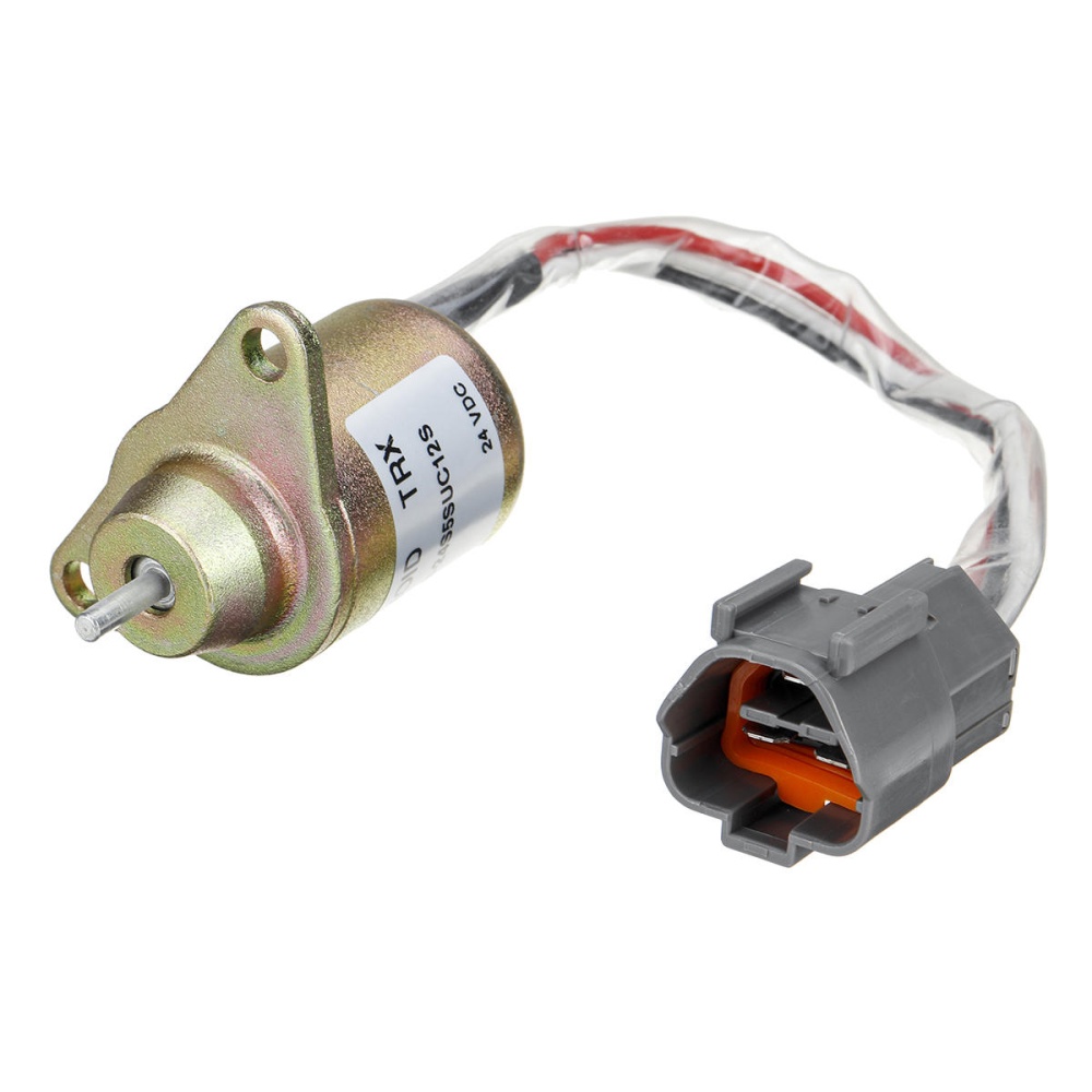 24V Fuel Shutdown Shut Off Solenoid Valve For Yanmar Engine Hyundai R80 DH150 - Image 2