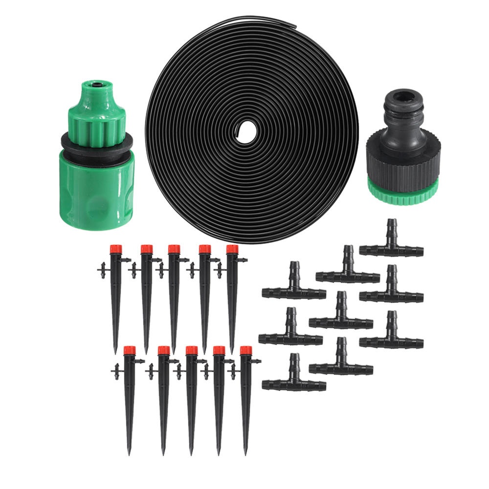 22Pcs/Set 5m Hose Outdoor Mist Coolant System Automatic Sprayer Plant Watering Sprinkler Quick Connector Nozzles Kits Drip DIY Garden Irrigation Syst - Image 2