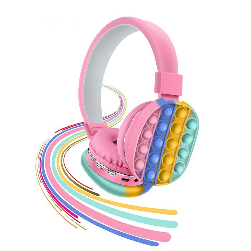 Bakeey AH-806E Cute Rainbow bluetooth Headphone Stereo Headset TF Card Ultra-long Standby Popite Toys for Children Driver Diameter - Blue - Image 2