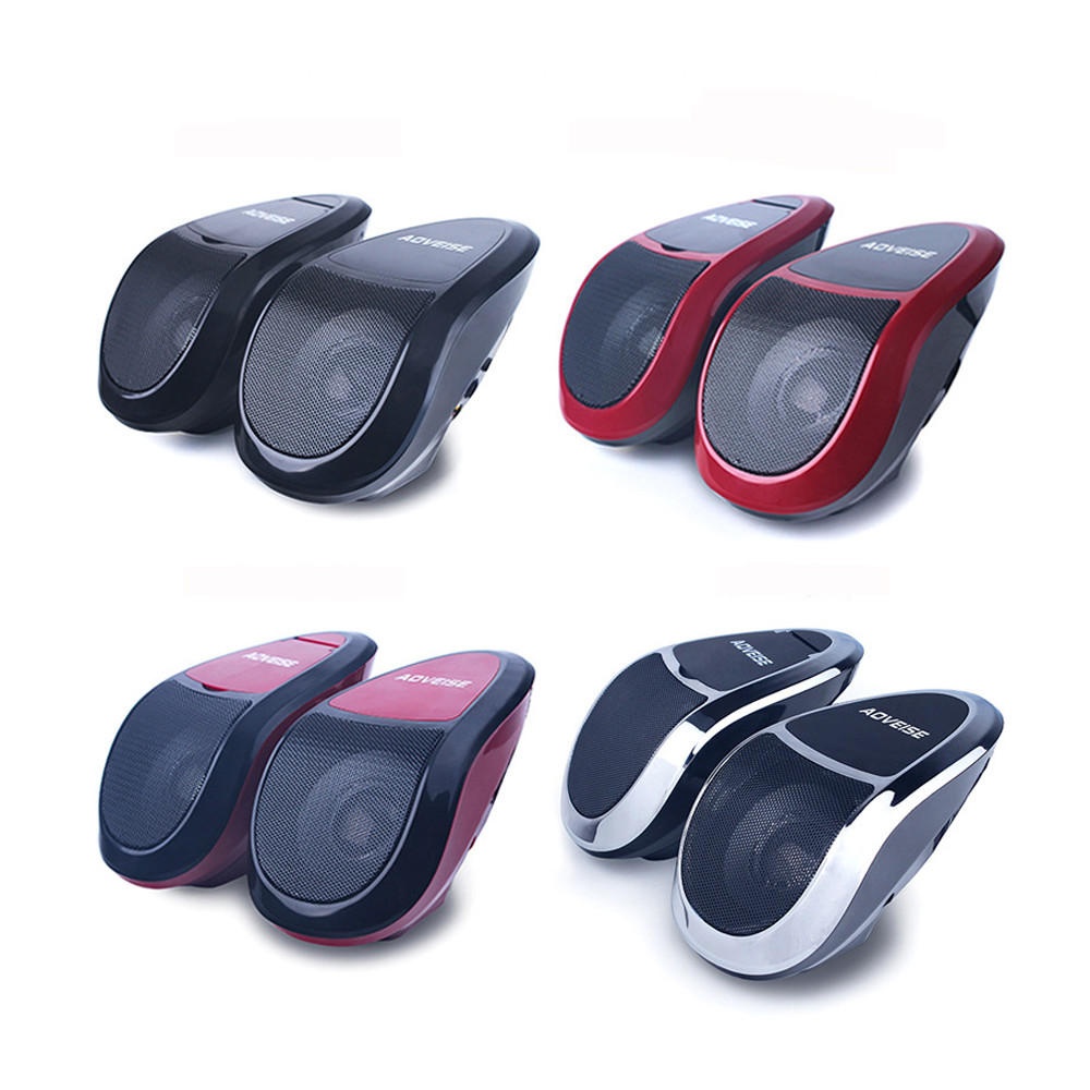 Waterproof Motorcycle Scooter MP3 Player bluetooth Speakers Audio FM Radio For 10MM Mirrors - Black + Red - Image 2