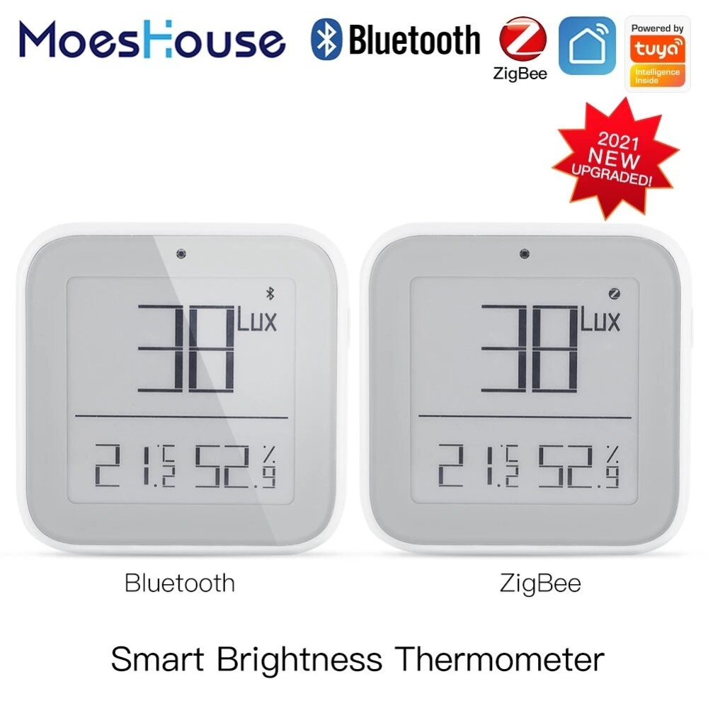 MoesHouse Smart ZigBee/bluetooth Mesh Brightness Thermometer Light Temperature Humidity Detector Tuya Smart App Alexa Control - Bluetooth