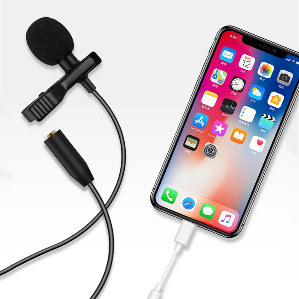 Bakeey E1 Wired Microphone Mini 3.5mm Type-C Microphone Lavalier Condenser Recording Vlogging Video Live Microphone for iPhone Huawei - 3.5mm