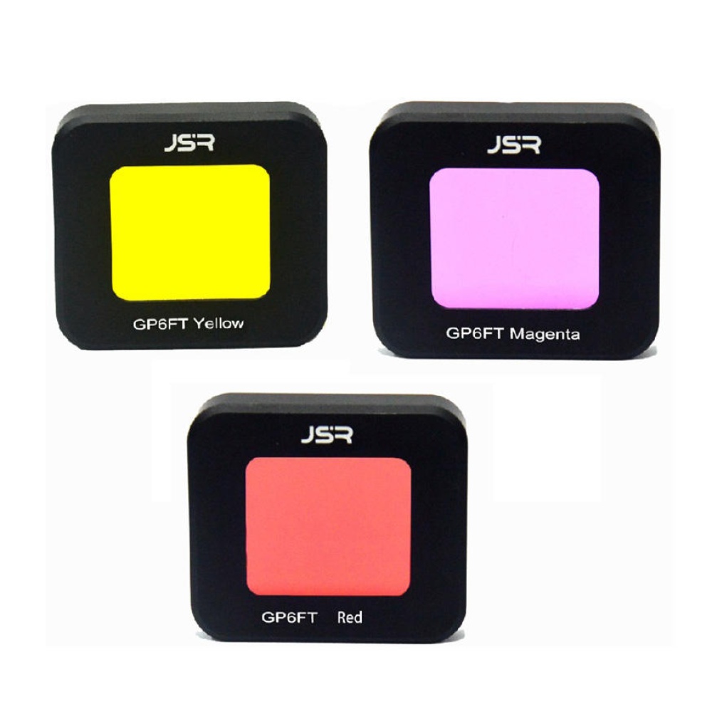 JSR rouge / jaune / violet couvercle de filtre e lentille pour Gopro 6 5 Sport Camera Original etui etanche - Jaune