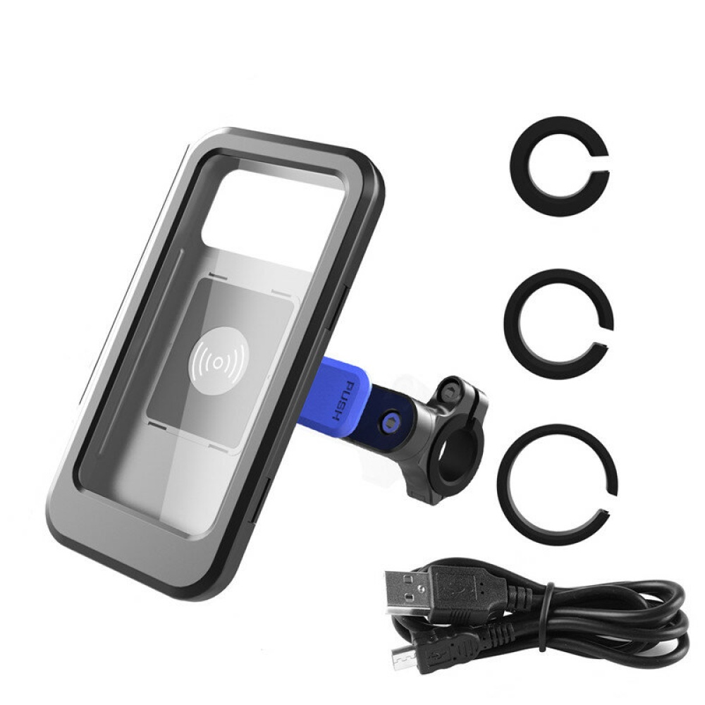 12V 15W Wireless Charger Touch Phone Holder Riding Bracket 6.7inch Box Cycling Navigation For Bicycle Motorcycle - #1 - Image 2