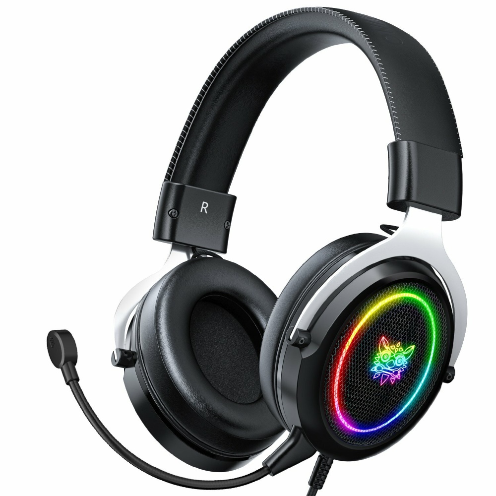 ONIKUMA X10 Wired Gaming Headphones Stereo 50MM Dynamic Noise Reduction RGB Luminous 3.5MM Gamer Headset with Detachable Mic - Black