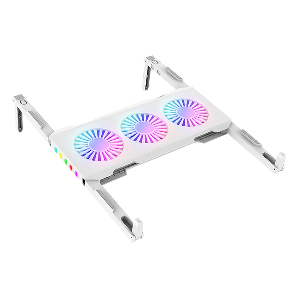 Laptop Radiator Portable Storage Three Core Fan Cooling Base RGB Light Emitting Computer Bracket - Image 2