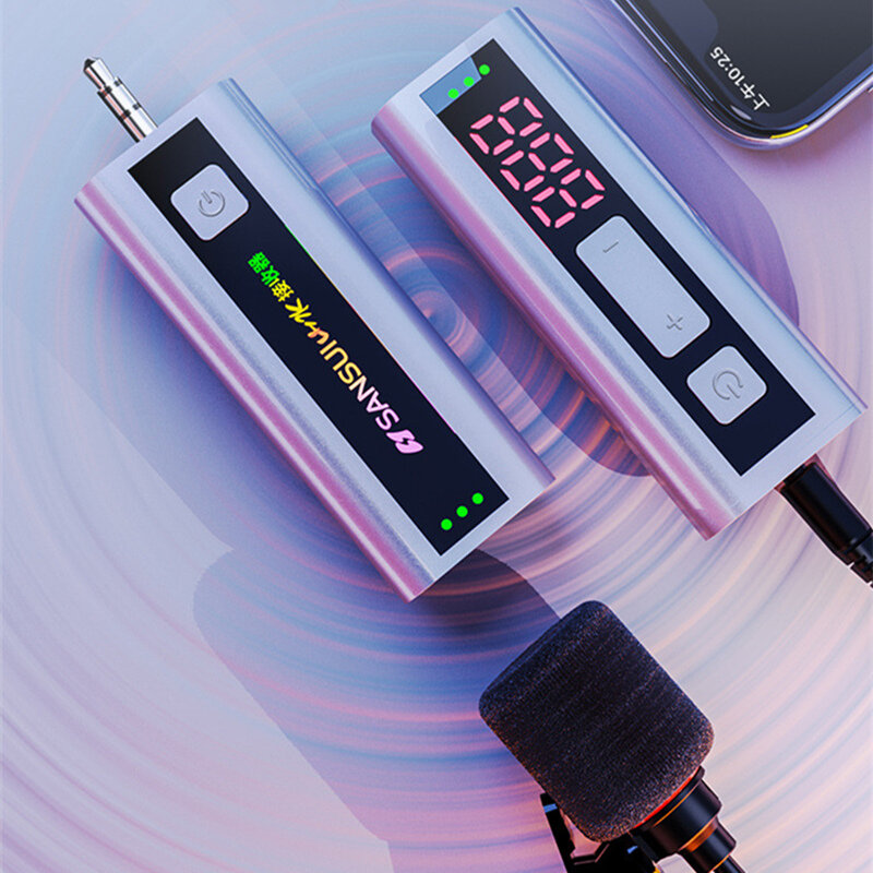 Bakeey K3 UHF Wireless Lavalier Microphone With Transmitter&Receiver 50 Channels for DSLR Camera Smartphone Interview Vlog Recording - Grey - Image 2