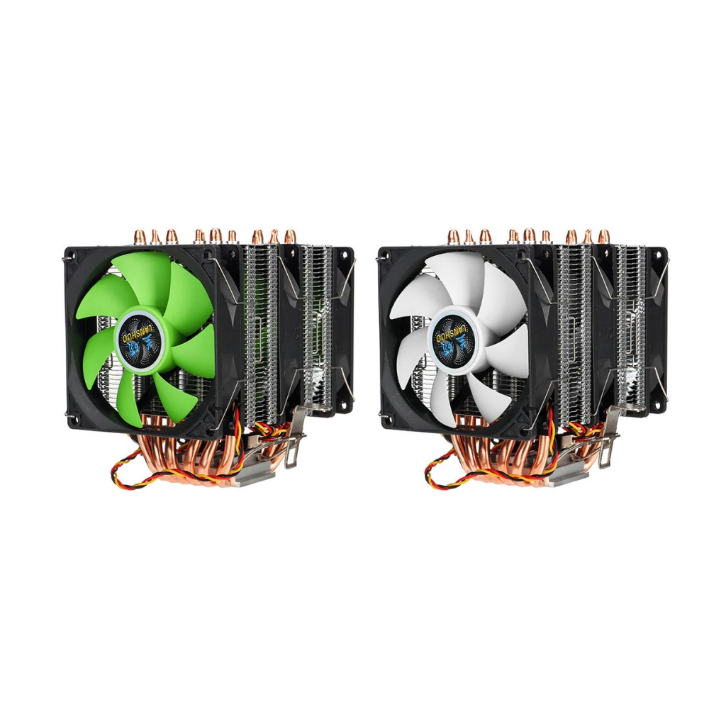 Dual Tower CPU Cooler 3 Cooling Fan Heatsink Radiator for LGA 775/1155/1366AMD - White