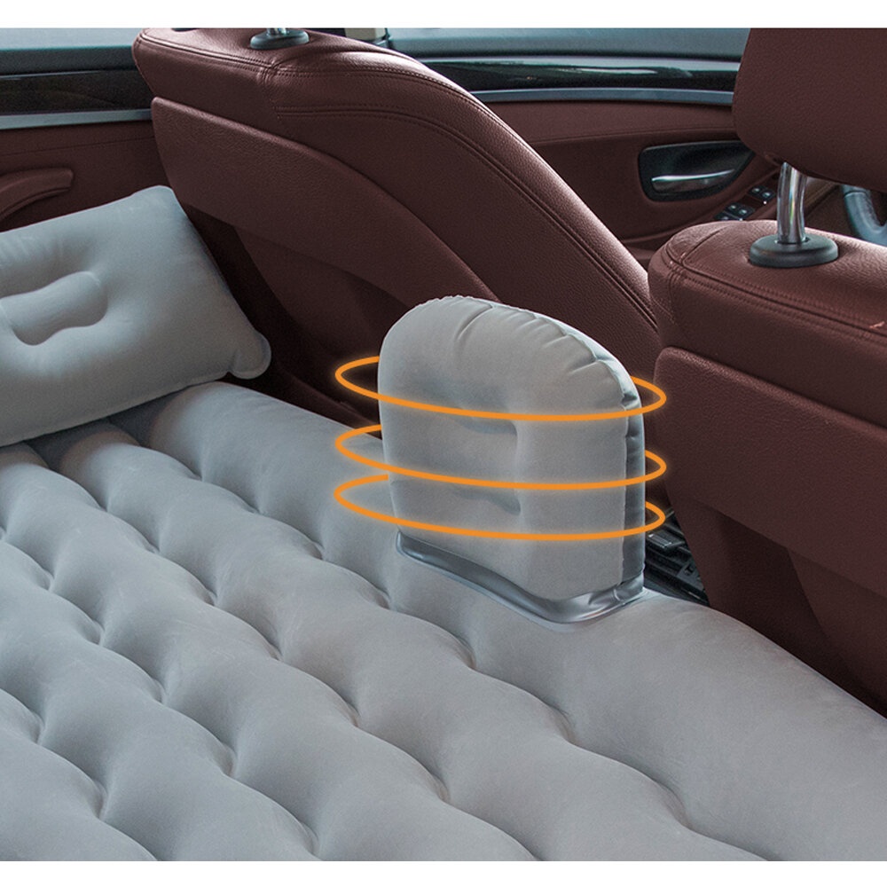 Car Air Bed Inflatable Mattress Back Seat Pads Travel Sleep with Pump For SUV - Beige - Image 2