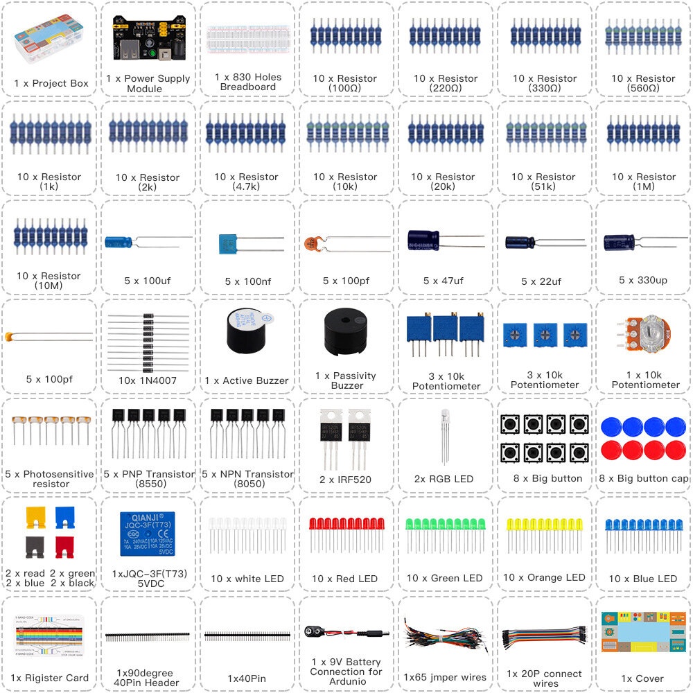 Geekcreit DIY Electronics Basic Starter Kit Breadboard Jumper Wires Resistors Buzzer for UNO R3 Mega2560 - Image 2