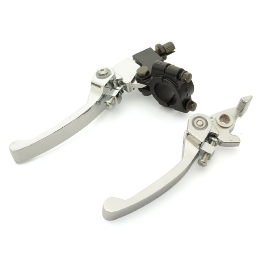 Pair 7/8inch 22mm Handlebar Clutch Brake Folding Snap Lever For 125cc 140cc Pit Dirt Bike - Silver - Image 2